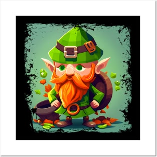 St Patricks Day Dabbing Leprechaun T-Shirt Posters and Art